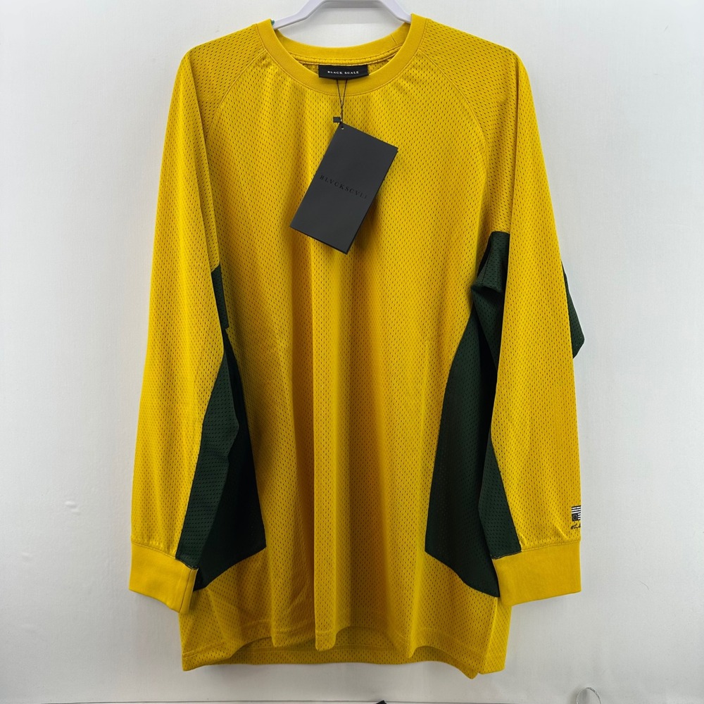 BlackScale Arsen BMX Jersey XXL Yellow Green Mesh Long Sleeve‎ NWT